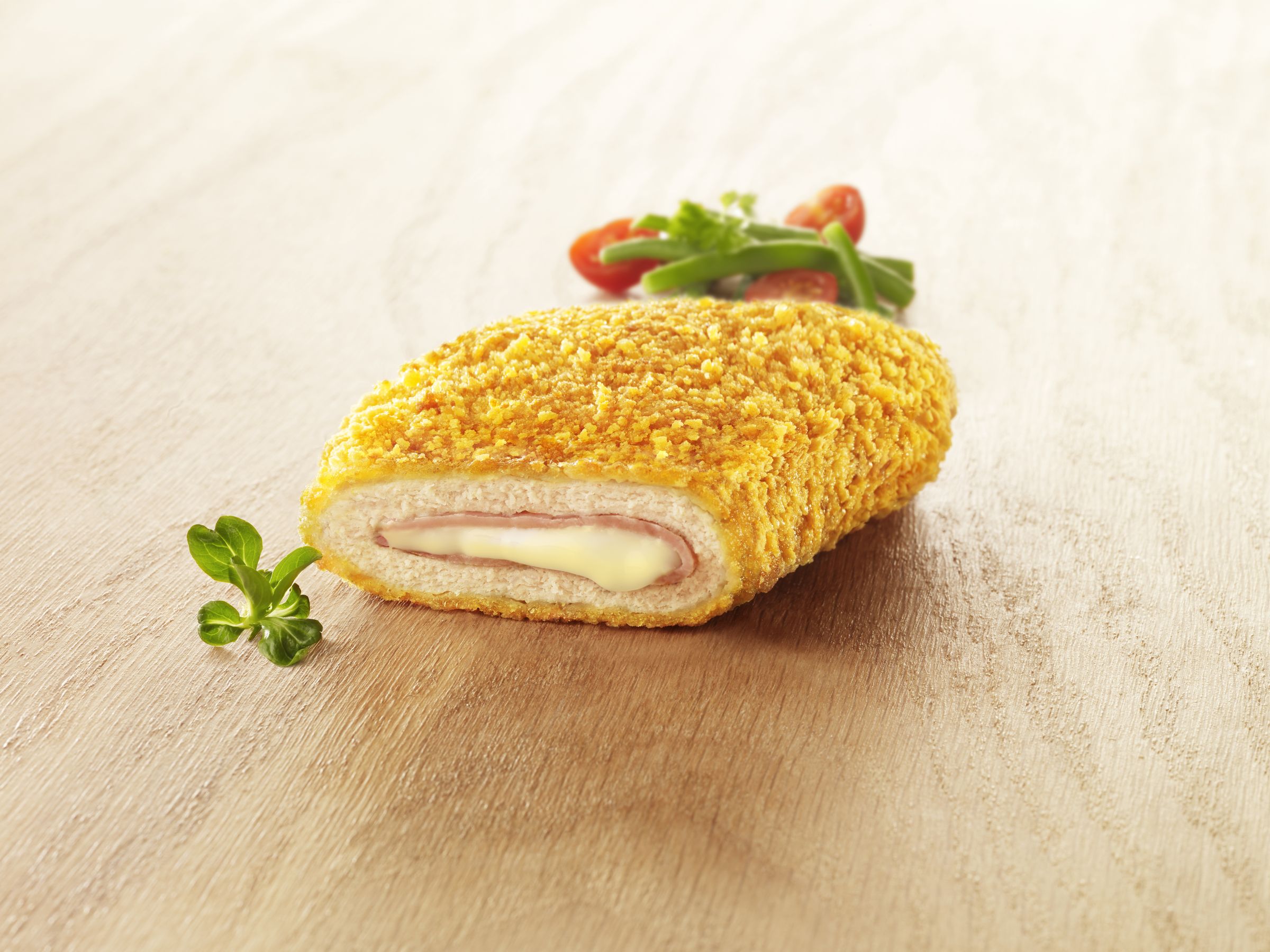 Visuel cordon bleu halal sur planche en bois