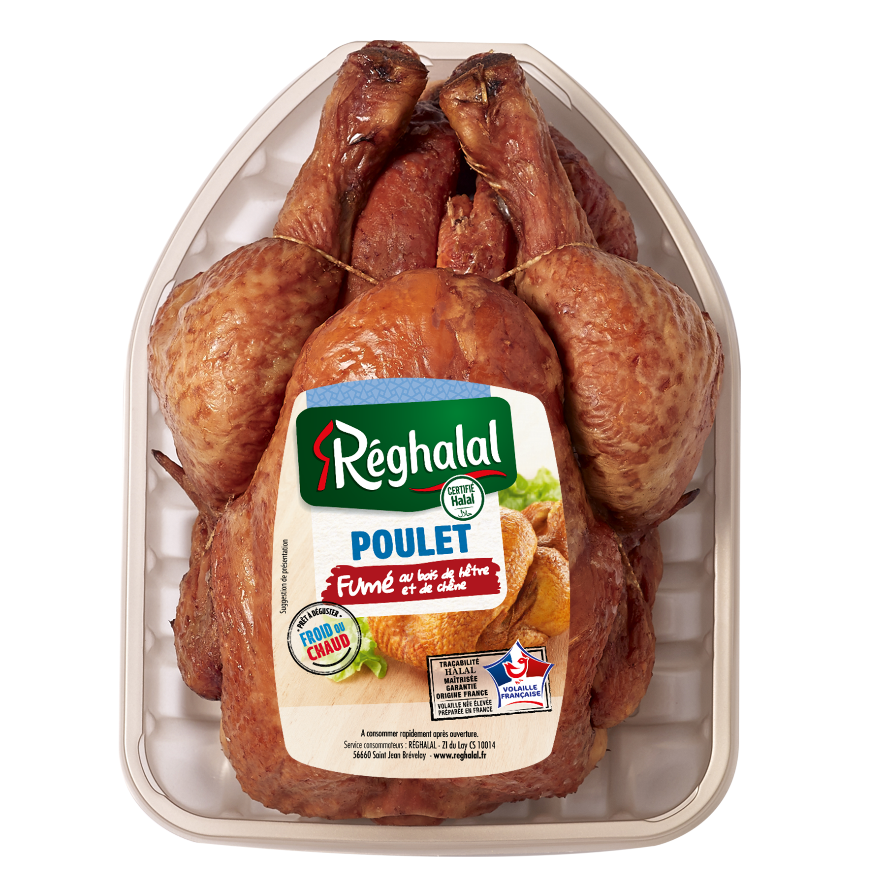 Barquette de poulet cuit fumé