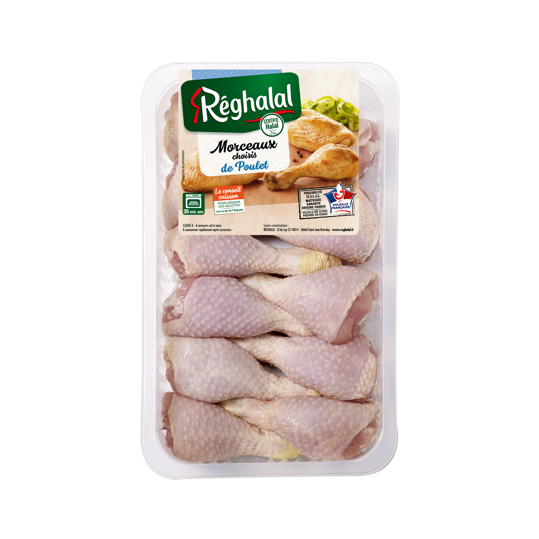 Barquette de pilons de poulet blanc Réghalal