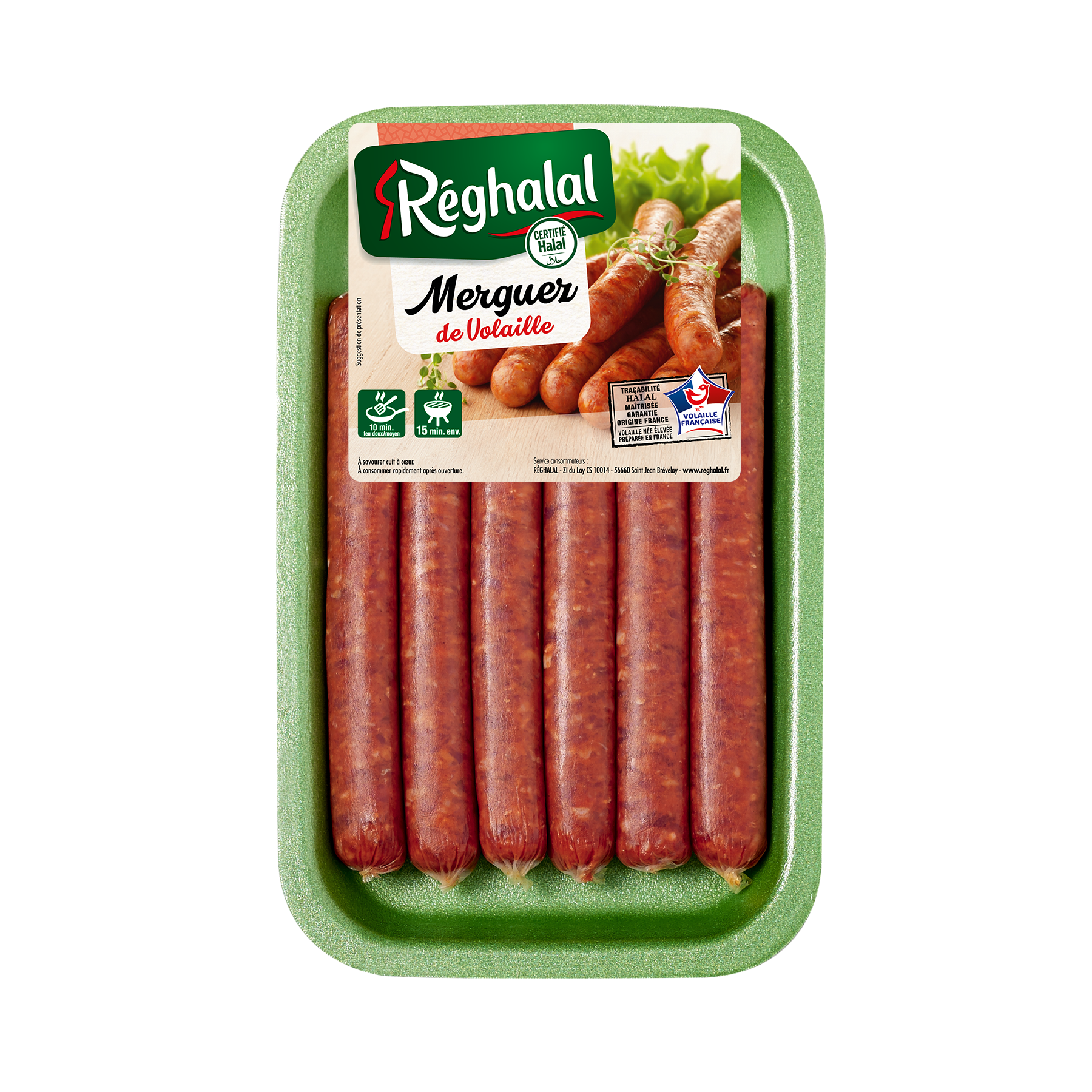 Barquette de merguez de volaille x6 Réghalal