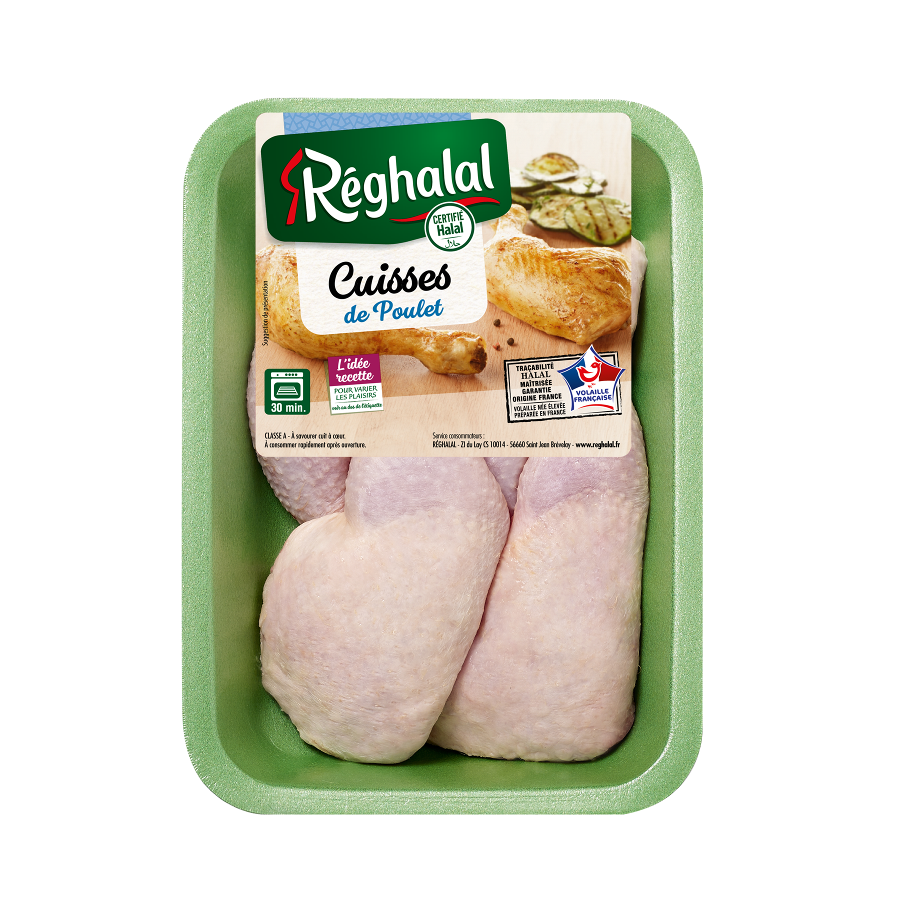 Barquette de cuisse de poulet Réghalal