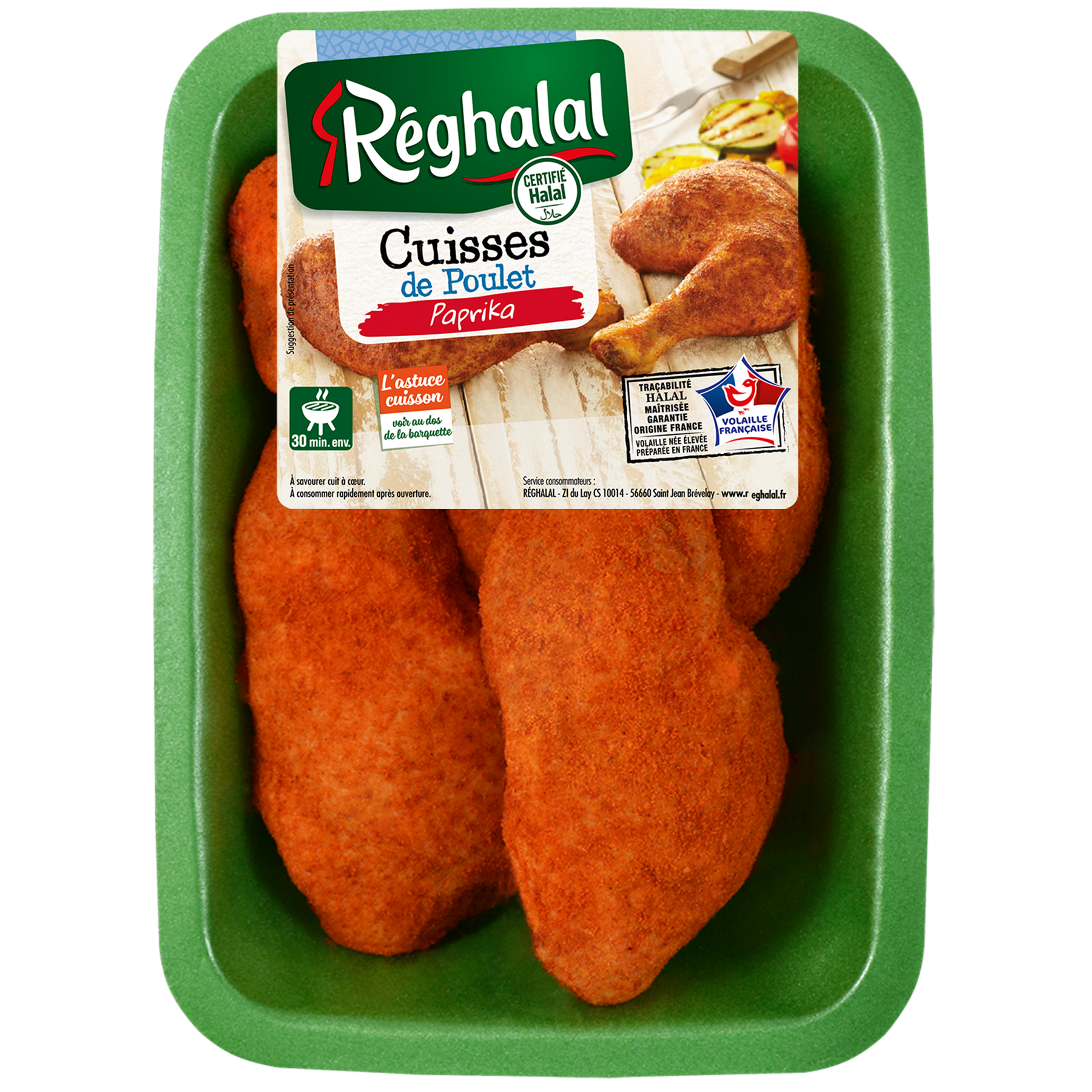 Barquette de cuisses de poulet au paprika Réghalal