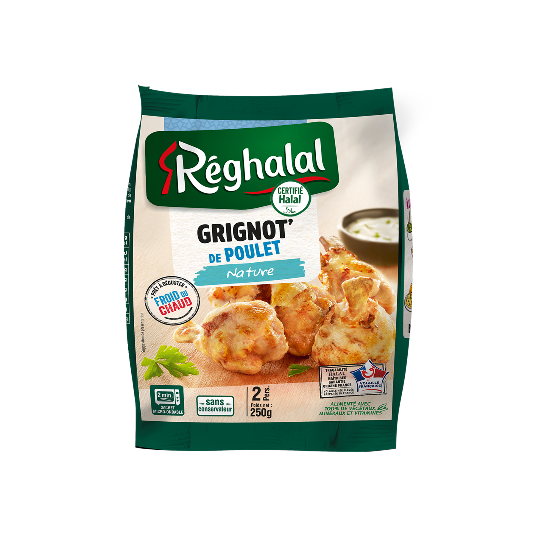 Sachet de grignote de poulet nature Réghalal