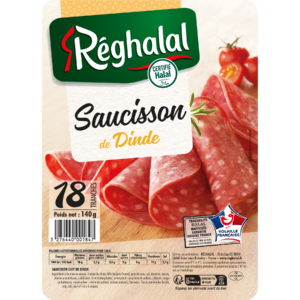 Saucisson de dinde cuit packshot réghalal